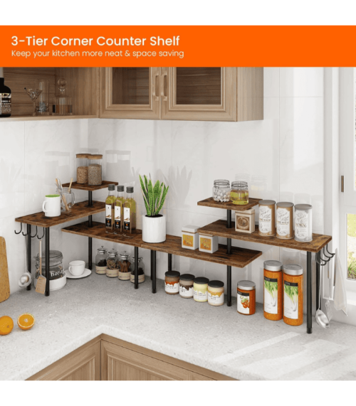 3 Tier Countertop Organizer Corner Shelf