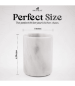 Marble Utensil Holder White Handmade