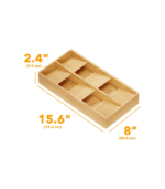 Bamboo Silverware Drawer Organizer with Labels