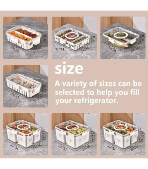 Fruit Storage Box for Fridge with Lid