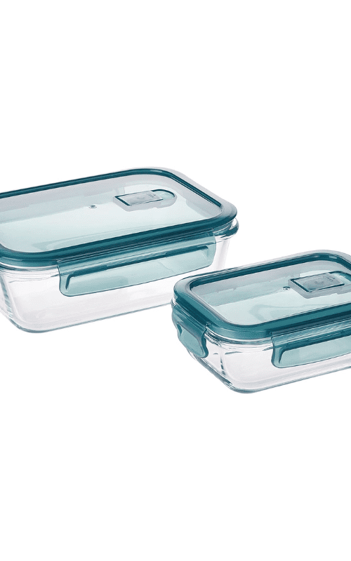 2 Pcs Glass Airtight Food Storage Container