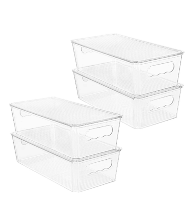 Stackable Plastic Storage Containers with Lids