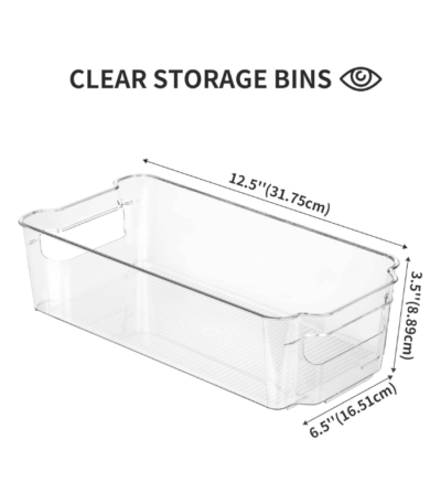 8pcs Clear Plastic Containers for Shelves
