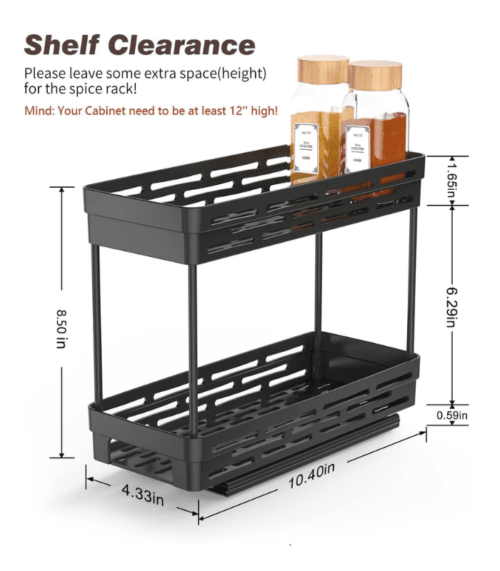 Slide Out Spice Racks Organizer