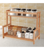 2 Tier Bamboo Spice Rack Organizer
