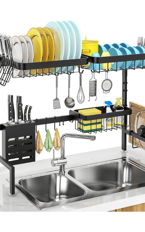 Dish Drainer with Cutting Board Holder