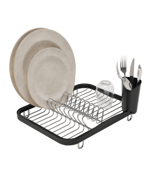 Dish Drainer for Sink with Cutlery Holder