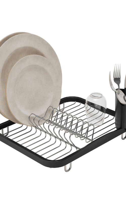 Dish Drainer for Sink with Cutlery Holder
