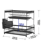 2 Tiers Dish Drying Stand With Drainer