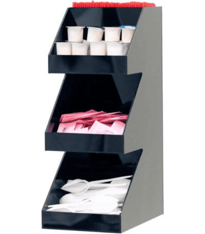 Mind Reader 3-Tier Acrylic Coffee & Tea Condiment Organizer (Black)