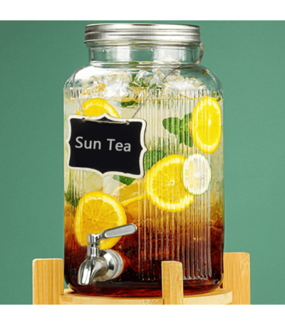1.5 gallon Glass Ice Beverage Drink Dispenser