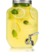 Glass Beverage Dispenser with Metal Spigot