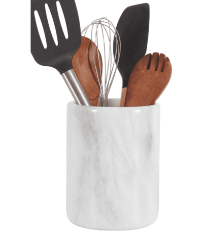 Marble Utensil Holder White Handmade