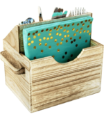 Wooden Utensil Holder with Handles