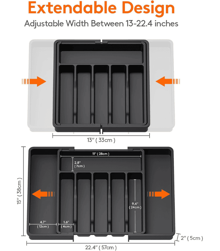 Expandable Utensil Tray for Kitchen
