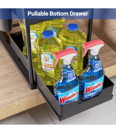 Under Sink Organizers with Pull Out Sliding Drawer
