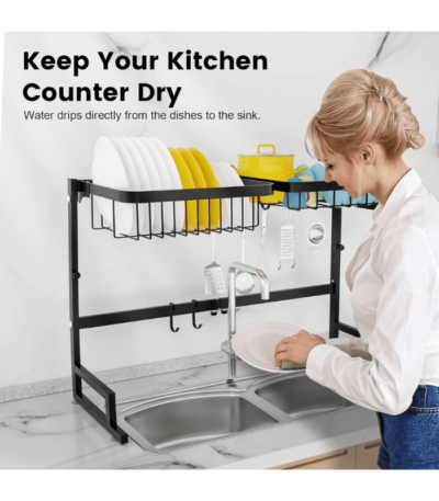 Over The Sink Stainless Steel Dish Drainer