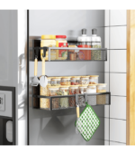 Fridge Magnet Organizer with Moveable 4 Hooks