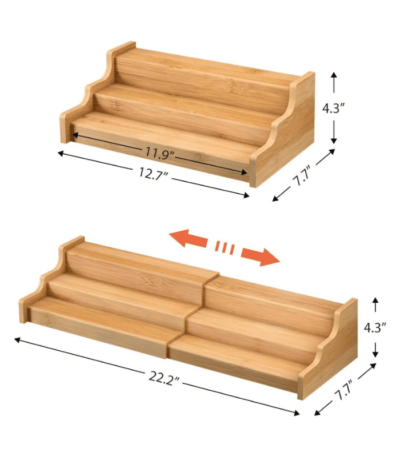 3 Tier Bamboo Expandable Display Shelf