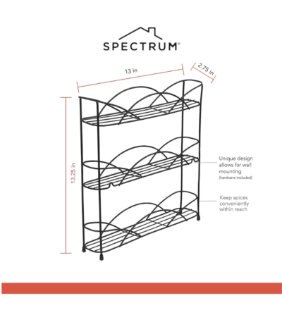 Spice Rack Shelf Organizer for Kitchen