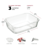 6-Piece Superior Glass Food Containers Set