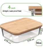 Glass Food Storage Containers with Bamboo Lids