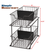 2 Tier Cabinet Wire Basket Drawer Organizer