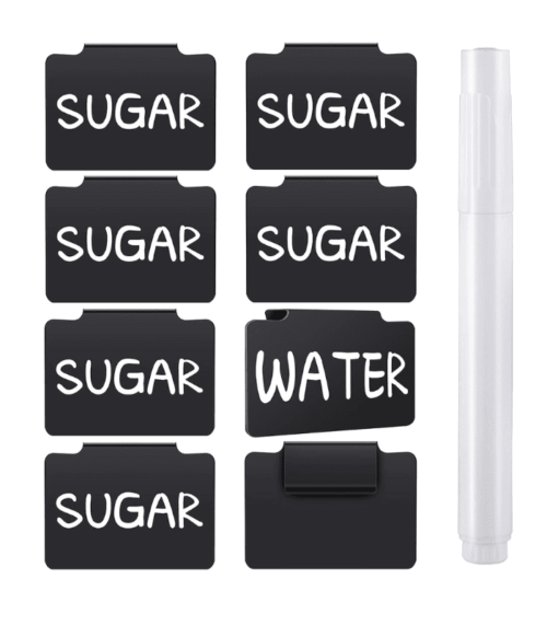 Pantry Basket Label Clip with White Chalk