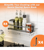 Spice Rack wall mounted 4 Pack