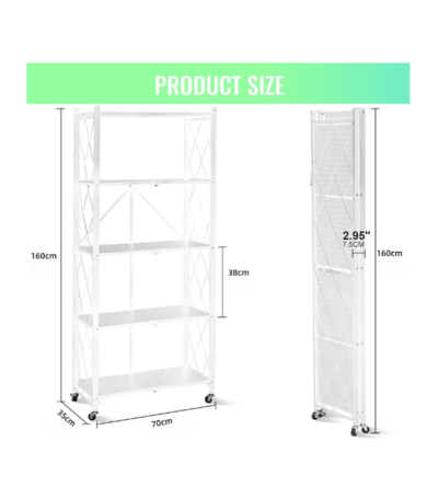 Foldable Storage Shelves 5 Tier