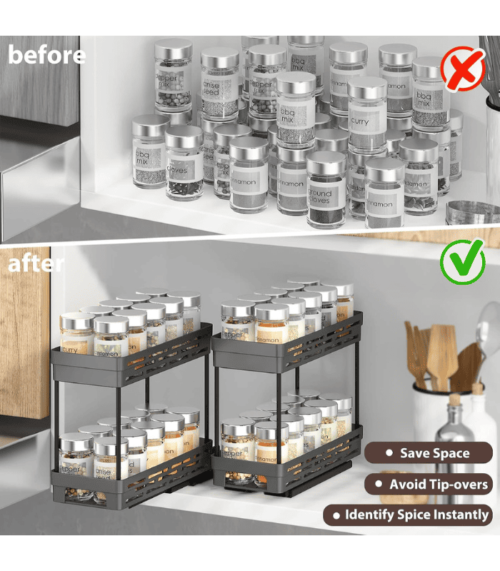 Slide Out Spice Racks Organizer