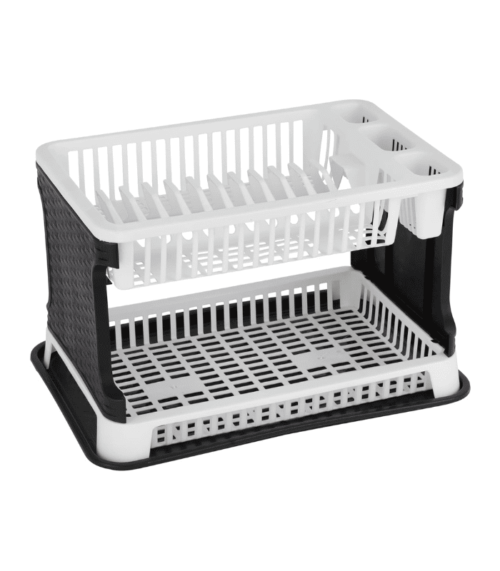 2Layer Rattan Dish Drainer 1X10