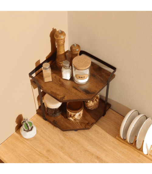 2 Tier Wood Spice Rack