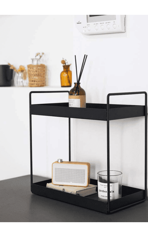 2-Tier Standing Countertop Metal Storage Rack