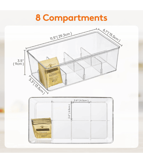 Plastic Stackable Tea Bag Organizer for Counter