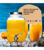 Glass Beverage Dispenser with Metal Spigot