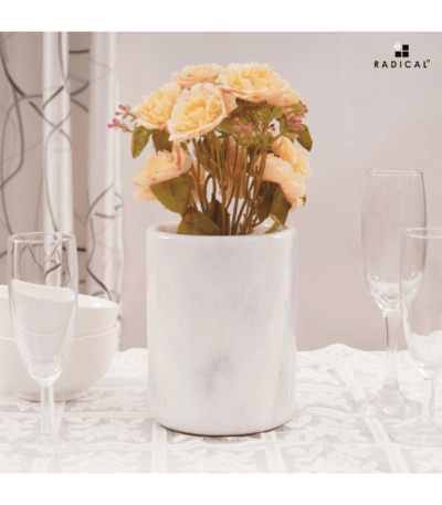 Marble Utensil Holder White Handmade