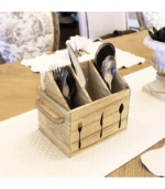 Wooden Utensil Holder with Handles