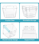 15 PCS Clear Plastic Drawer Organizer Set