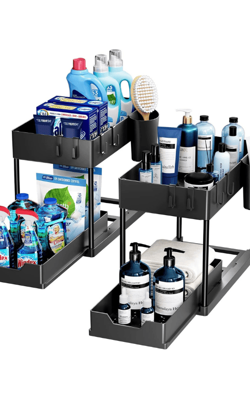 Under Sink Organizers with Pull Out Sliding Drawer
