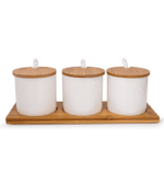 Ceramic Food Containers with Bamboo Lid