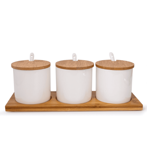 Ceramic Food Containers with Bamboo Lid