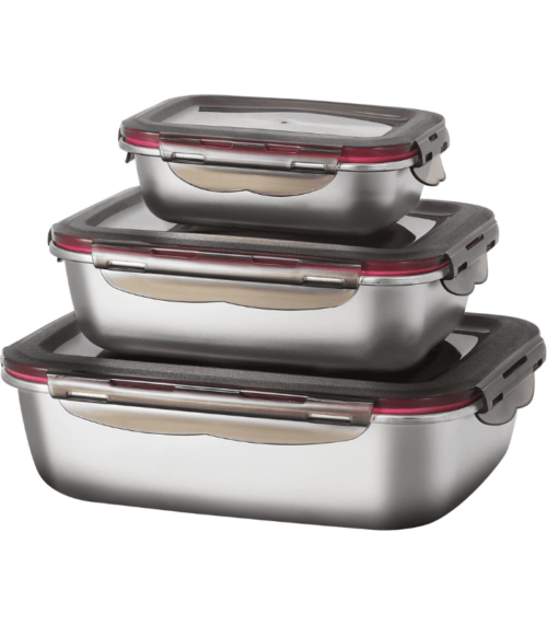 Stainless Steel Food Storage Container Set of 3