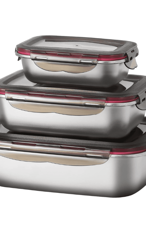 Stainless Steel Food Storage Container Set of 3