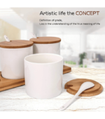 Ceramic Food Containers with Bamboo Lid