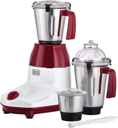 BLACK+DECKER 750W 3-in-1 Mixer Grinder – MG750-B5 Blender, Wet & Dry Grinder, Chutney Jar Set Powerful Motor, Multicolour