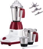 BLACK+DECKER 750W 3-in-1 Mixer Grinder – MG750-B5 Blender, Wet & Dry Grinder, Chutney Jar Set Powerful Motor, Multicolour