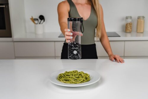 BlendJet 2 Portable Blender 16oz, 6 Stainless Steel Blades, 22,000 RPM, USB-C Rechargeable, Self-Cleaning, Ice Crushing, BPA Free – Black Marble