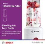 Bosch Mini Blender 350W – On-the-Go Personal Blender with BPA-Free Bottle – MMBP1000GB, White
