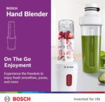 Bosch Mini Blender 350W – On-the-Go Personal Blender with BPA-Free Bottle – MMBP1000GB, White